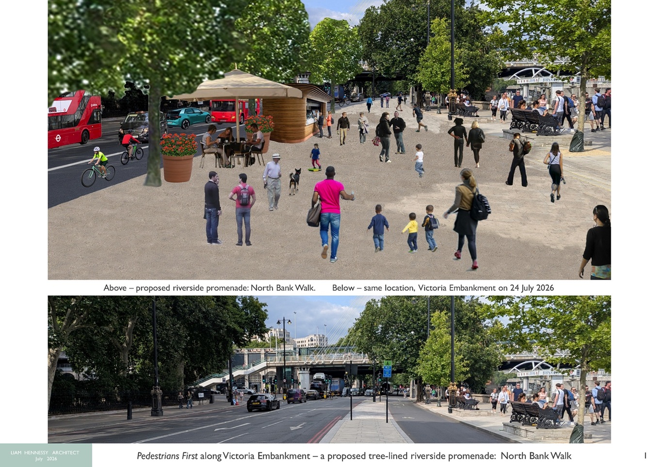 Victoria Embankment as proposed v existing